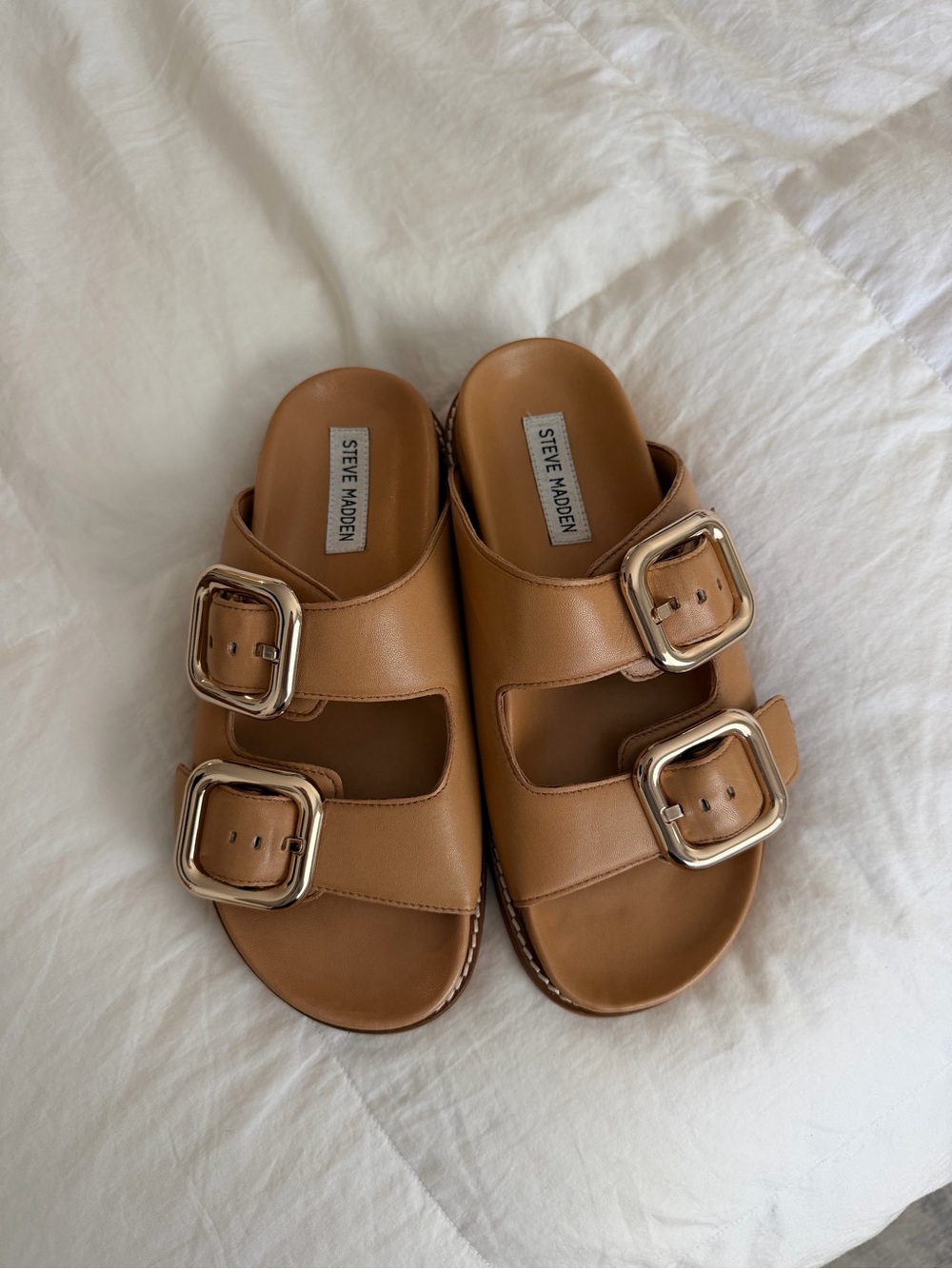 Steve Madden Brown Slide Sandals